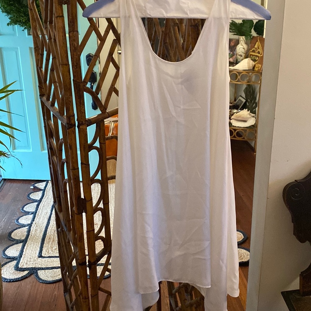 White silk cocktail dress from BCBG
